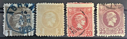 GREECE 1889/95 - MLH/canceled - Sc# 107, 108, 111a, 113 - Oblitérés
