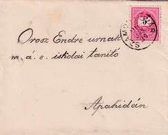 A8100- LETTER SENT TO APAHIDAN, USED STAMP ON COVER 1896 MAGYAR POSTA STAMP VINTAGE - Cartas & Documentos