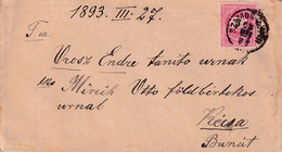 A8105- LETTER SENT TO KECSA BANAT, SZAMOS-UJVAR 1893 USED STAMP ON COVER MAGYAR POSTA STAMP VINTAGE - Cartas & Documentos