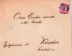 A8107- LETTER SENT TO KECSA TORONTAL, SZAMOS-UJVAR 1895 USED STAMP ON COVER MAGYAR POSTA STAMP VINTAGE - Covers & Documents