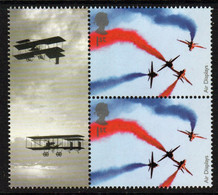 Great Britain 2008 Two 1st Smiler Sheet Commemorative Stamps With Label From The Air Display Set In Unmounted Mint. - Timbres Personnalisés