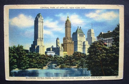 NEW YORK Central Park Showing Hotels Pierre Sherry Netherland Savoy-Plaza And Plaza - Central Park