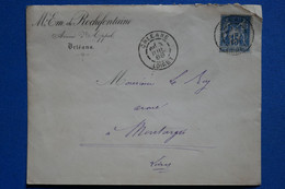 U10 FRANCE BELLE LETTRE 1888  COUR D APPEL ORLEANS POUR AUMALE + AFFRANCH. INTERESSANT A VOIR - 1876-1878 Sage (Typ I)