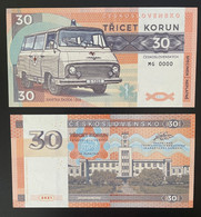 2021 Matej Gabris 30 Korun Ceskoslovensko Sanitka Skoda 1203 Car Voiture Auto Praha UNC SPECIMEN ESSAY Tirage Limité - Specimen