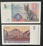 2021 Matej Gabris 5 Halierov Lynx Faune Fauna Bratislava UNC SPECIMEN ESSAY Tirage Limité - Fictifs & Spécimens