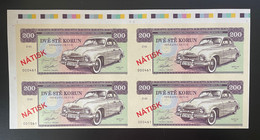 2020 Matej Gabris 200 Korun Skoda 1201 1955 Auto Car Voiture UNC SPECIMEN ESSAY Tirage Limité - Fictifs & Spécimens