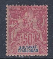 Anjouan N° 11 X Type Groupe : 50 C.  Rose  Trace Charnière Sinon TB - Unused Stamps