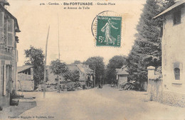 CPA 19 SAINT FORTUNADE GRANDE PLACE ET AVENUE DE TULLE - Sonstige & Ohne Zuordnung