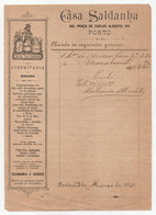 PORTO 1897 * Confeitaria Casa Saldanha * Factura * Facture * Invoice * Rechnung - Portugal