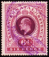 1900-1912. NATAL. REVENUE. Edward VII. 6 D SIX PENCE.  () - JF420527 - Natal (1857-1909)