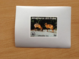 Côte D'Ivoire Ivory Coast 1985 WWF Faune Fauna Zebra Cephalophus Epreuve De Luxe Proof RARE ! - Andere & Zonder Classificatie