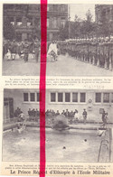 Orig. Knipsel Coupure Tijdschrift Magazine - Bruxelles - Le Prince Régent D'Ethiopie à L'Ecole Militaire - 1924 - Non Classés