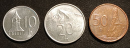 SLOVAQUIE - SLOVAKIA - LOT DE 3 PIECES - 10 - 20 - 50 HALIEROV - 1994 - 1996 - 1998 - ( SLOVENSKA ) - KM 17 - 18 - 35 - Slovakia