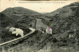 Villefranche De Rouergue * La Filature Et Le Tunnel De Boscau * Passage D'un Train * Ligne Chemin De Fer Aveyron - Villefranche De Rouergue