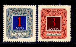 ! ! Macau - 1952 Postage Due 1 & 3 A - Af. P 54 & 55 - MH - Impuestos