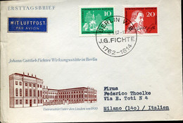 64809 Germany Ddr, Fdc 1962 Johan Gottlieb Fichtes,  Philosophe,  Mi-889/90 - FDC: Buste