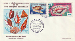 COTE FRANCAISE DES SOMALIS - Enveloppe FDC - Coquillages De La Mer Rouge - Tb N° 313-PA32 - 1962 - Briefe U. Dokumente