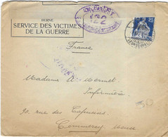 1918 / Lettre De Berne Suisse / Sce Victimes De Guerre / Contrôle Censure 122 / Pour Mermet à Commercy 55 - 1914-18