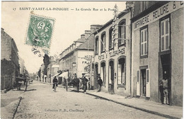 50  Saint  Vaast La Hougue    -   La Grande Rue Et La Poste - Saint Vaast La Hougue