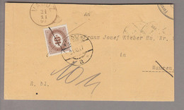 FL 1907-11-21 Vaduz>Mauren>Nendeln 10Heller Gezähnt AT Porto Mi#28 Auf Briefstück - ...-1912 Precursores