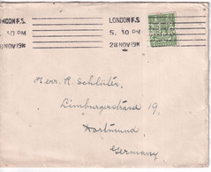 GB / PERFIN - 1919 - ENVELOPPE Avec PERFORE De LONDON => DORTMUND (GERMANY) - Gezähnt (perforiert)