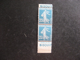 TB Paire Verticale De Carnet Du N° 140g , Avec Pub. " BISQUIT" + " BISQUIT", Neuve XX. - Ongebruikt