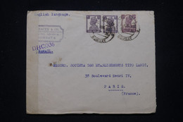 INDES ANGLAISES - Enveloppe Commerciale De Bombay Pour Paris En 1945 Avec Contrôle Postal - L 99349 - 1936-47 Roi Georges VI