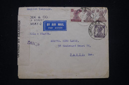 INDES ANGLAISES - Enveloppe Commerciale De Bombay Pour Paris En 1945 Avec Contrôle Postal - L 99350 - 1936-47 Koning George VI