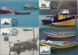 Portugal Madeira 1990 Complete Series 4 Maximum Card Ship Transport Typical Boats - Bateaux