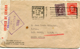 AUSTRALIE LETTRE CENSUREE AVEC AU DOS CACHET " POSTE AUX ARMEES FFC 11 DC 44..." DEPART SYDNEY 21 JUL 1944 POUR......... - Covers & Documents