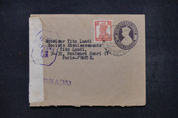 INDES ANGLAISES - Enveloppe De Calcutta Pour La France Avec Contrôle Postal - L 99382 - 1936-47 Koning George VI