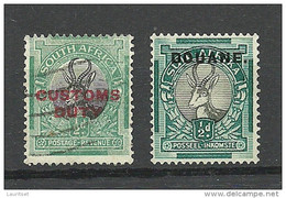 South-Africa Dpuane Customs Duty 2 Older Revenue Stamps With OPT - Service