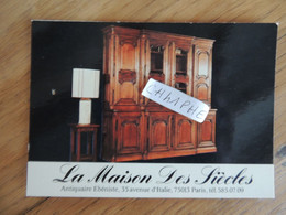 Delcampe - PARIS - LA MAISON DES SIECLES ANTIQUAIRE EBENISTE - 33 AVENUE D ITALIE - BIBLIOTHEQUE MODELE VITRINE VERSAILLES - Paris (13)