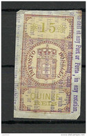 PORTUGAL Ca 1870 Fiscal Revenue Stamp Imposto Do Sello Steuermarke 15 Reis O - Gebraucht