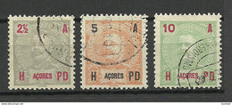 PORTUGAL AZORES 1906 Michel 98 - 100 O - Sonstige & Ohne Zuordnung