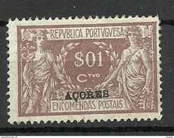 PORTUGAL AZORES 1922 Paketmarke Michel 1 Regummed/Neugummi - Autres & Non Classés