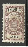 PORTUGAL Or Brazil Fiscal Tax Revenue Imposto Do Sello 100 Reis (*) - Unused Stamps