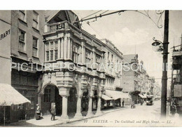 EXETER THE GUILDHALL AND HIGH STREET OLD B/W POSTCARD DEVON LL LEVY - Exeter
