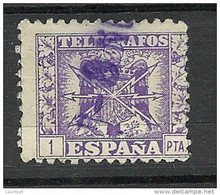 SPAIN Spanien Espana Telegraphmarke Telegrafos 1 Pts. O - Telegramas