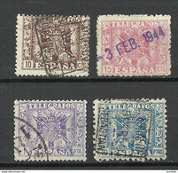 SPAIN Spanien Espana Telegraph Telegrafos, 4 Stamps Incl 10 P. O - Telegraph