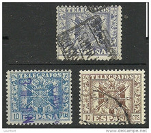 SPAIN Spanien Espana Telegraphe 3 Stamps O - Telegraph