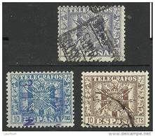 SPAIN Spanien Espana Telegraphe 3 Stamps O - Télégraphe