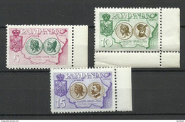 ROMANIA ROMANA In Exile 1954 Union Latine Congress Mari Spain Exile Government, Set Of 3 MNH - Other & Unclassified