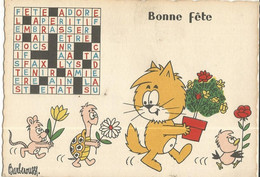 CPSM ,Th. Illusrateur , Bonne Fête , Mots Croisés ,Signé Barberousse Ed. Humour - Barberousse