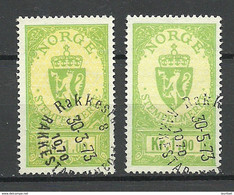 NORWAY Norwegen O 1973 Stempelmarken Documentary Stamps, 2 Different Color Shades 1 Kr O - Fiscali