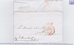 Ireland Mayo Government FREE 1838 Cover Black KILLALA To Dublin, Red Crowned FREE 10 OC 1838 Ecclesiastical Commissioner - Vorphilatelie