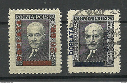 POLEN Poland 1934/36 Michel 82 - 83 Porto Postage Due Doplata */o NB! Michel 83 Is Vertically Striped ! - Strafport