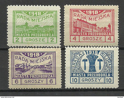 Poland Polska 1918 Local Post Przedborz Michel 7  - 10 A MNH/MH - Neufs