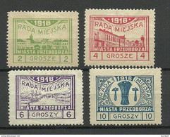 Poland Polska 1918 Local Post Przedborz Michel 7 - 10 A * - Unused Stamps