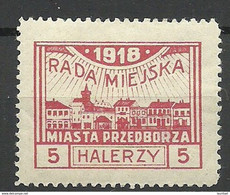 Poland Polska 1918 Local Post Przedborz Michel 11  (pef 11 1/2) * - Nuevos